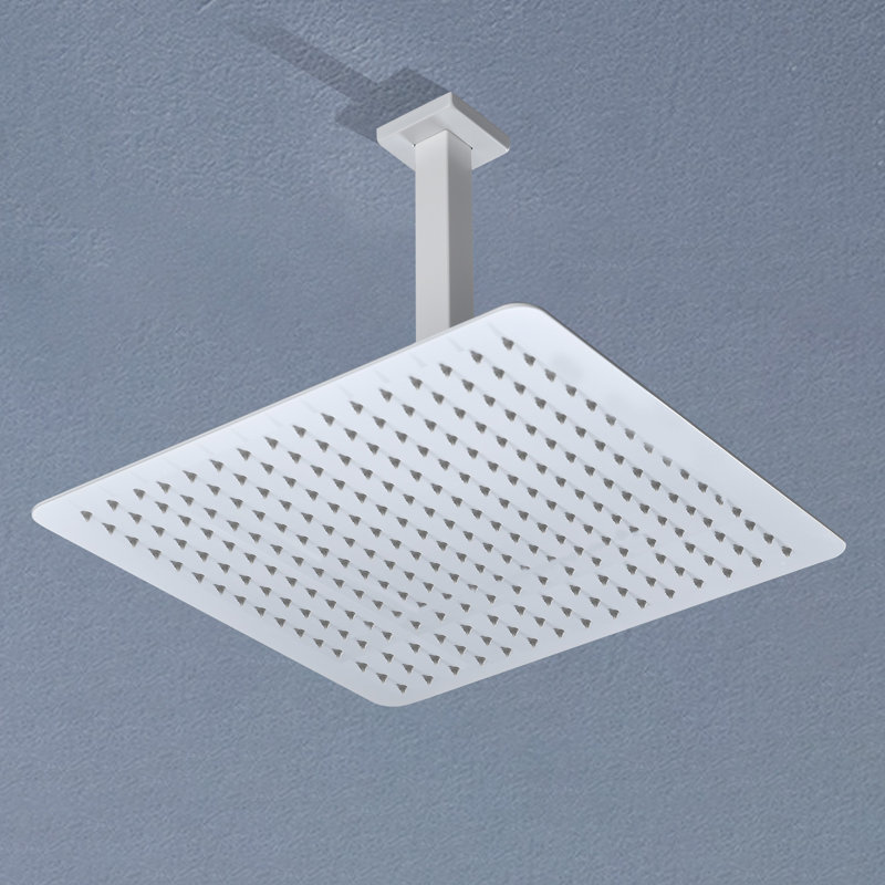 Rain Fixed Shower Head 2.5 GPM GPM, White