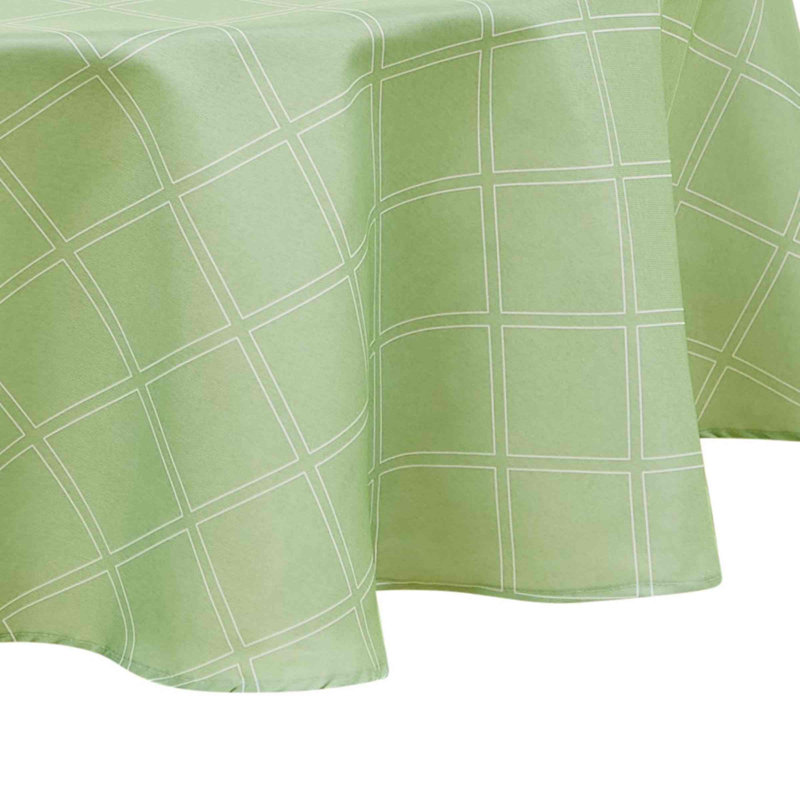 Seafoam Green 70" Round Polyester Trellis Tablecloth