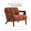 Chaise de salon moderne avec revêtement en tissu Sherpa orange-1390888947