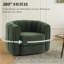 Fauteuil demi-tonneau pivotant rembourré de 37 po de large, vert-1870488452