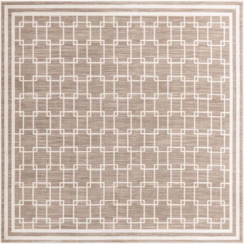 Tapis beige contemporain Ogorman, Carré 7 pi 10 po