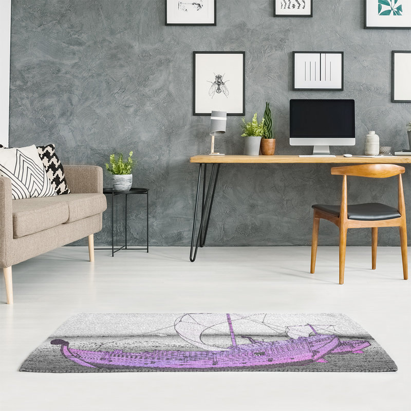 Tapis mauve/gris kazusa sea route, Rectangle 2 pi x 3 pi