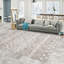 Tapis brun / blanc en polyester tissé à la machine Kirubel-22613163