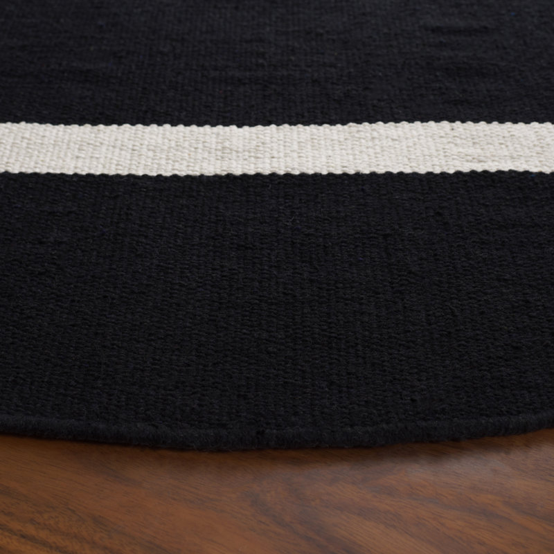 Tapis rayé en coton tissé à la main Estremera, Rond 6 pi