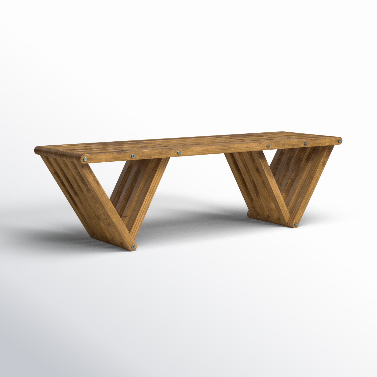 Mishra 54" Pine Garden Bench, Light Brown