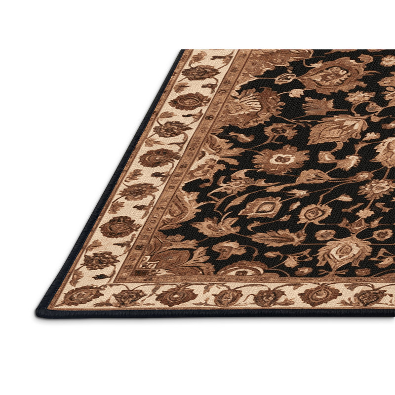Tapis brun lavable à la machine, Rectangulaire 2 pi x 3 pi