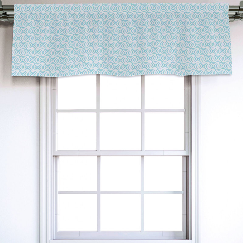Sateen Geometric Ruffled Window Valance