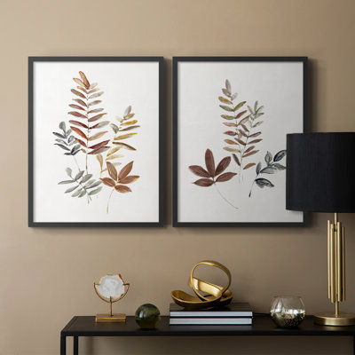 «Autumn Leaves I», reproduction encadrée de qualité supérieure - prête à être accrochée - aucun clou requis - aucun clou requis
