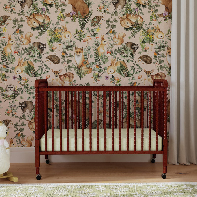 Lit de bébé convertible 3-en-1 Jenny Lind, Cerise