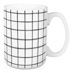 Neutral Retro Checkered Glass Can, 16oz, Iced Coffee Cup