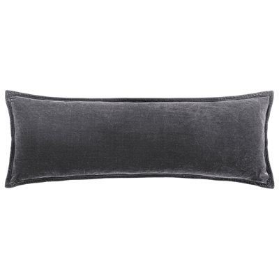 Stella Solid Faux Silk Velvet Romantic Western 14x42 inch Long Lumbar Pillow