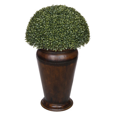 30'' Faux Boxwood Topiary in Metal Vase
