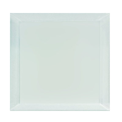 Frosted Elegance 8 in. x 8 in. Diamond Grade Glass Beveled Large Format Square Decorative Kitchen & Bathroom Wall Tile