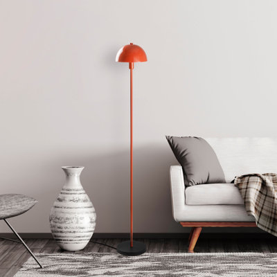 Modern Floor Lamp, Orange Metal Body, 20 x 20 x 55.1 inches | E14 Socket (Max 40W), Stylish Design with 7.9 in Base | Perfect for Living Room, Bedroom & Office, Unique Solid Color Décor - Bulb Not Included