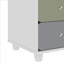 Liston 3 Drawer Bedside with Custom Green and Pink Panel Design