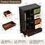 Commode décorative à 5 tiroirs avec porte, armoire de rangement sculptée et cannelée Cayden