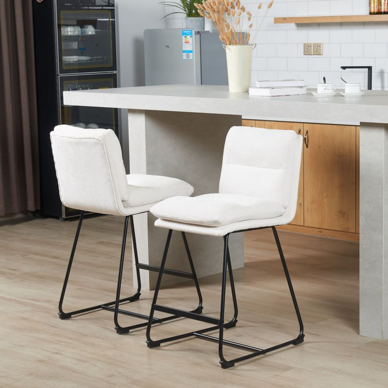 Tabouret de comptoir blanc doux 26 po Marlow (ensemble de 2), Blanc doux