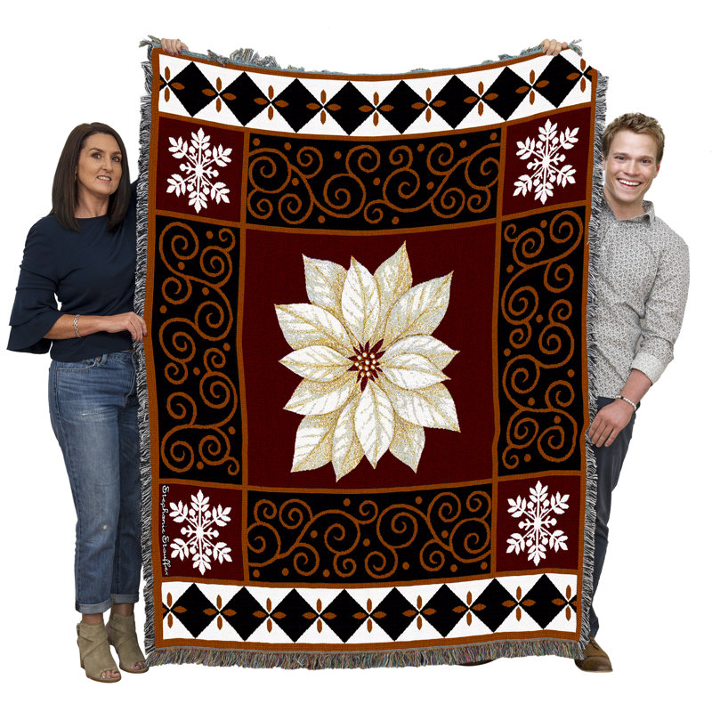Couverture en poinsettia blanc Pure Country Weavers par Stephanie Stouffer