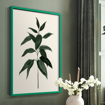«Soft Greenery I», reproduction encadrée - bois massif
