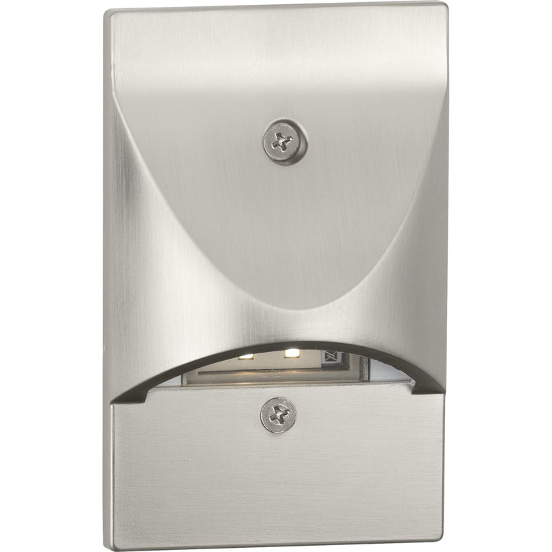 Brushed Nickel Dimmable LED Step Light with Gasketed Lens