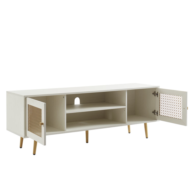 Meuble télé pour téléviseur de 70 po ou moins Keniel, Blanc