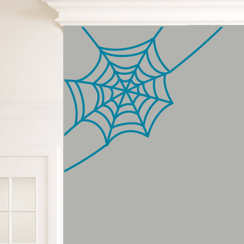 Décalcomanie murale en coin pour araignée, Bleu sarcelle