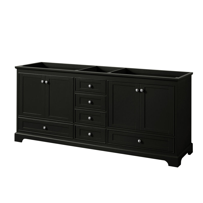 Base de meuble-lavabo double Deborah, Espresso foncé / chrome poli