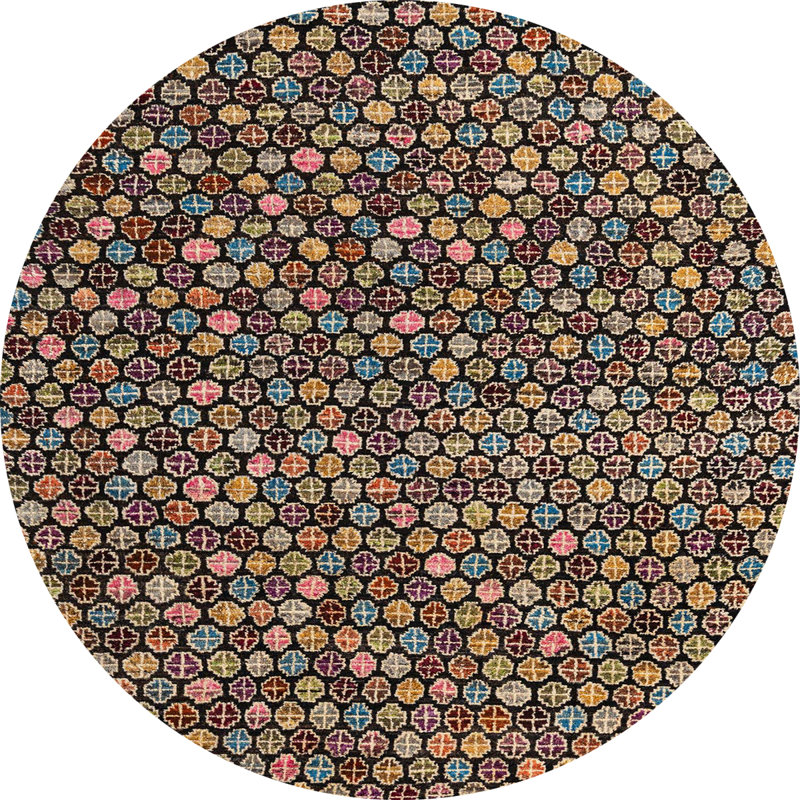 Abstract Indoor Rug, Round 8'