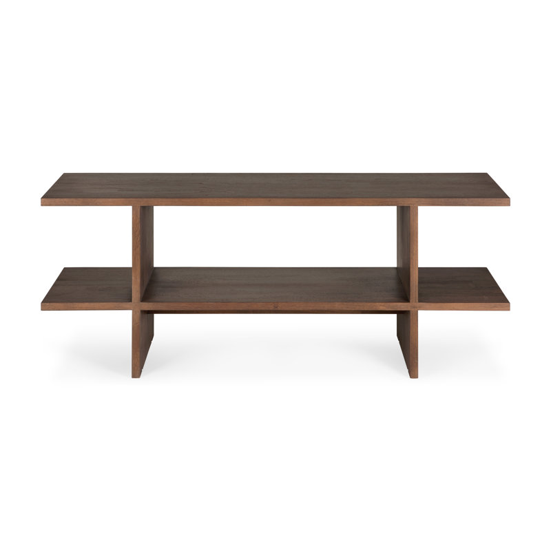 Kabuki side table - varnished teak - brown - rectangular 103/30/40, Brown