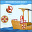 Bac à sable pirate avec housse et safran, bac à sable en bois avec banc de rangement et siège, jouet d'extérieur pour enfants de 3 à 8 ans