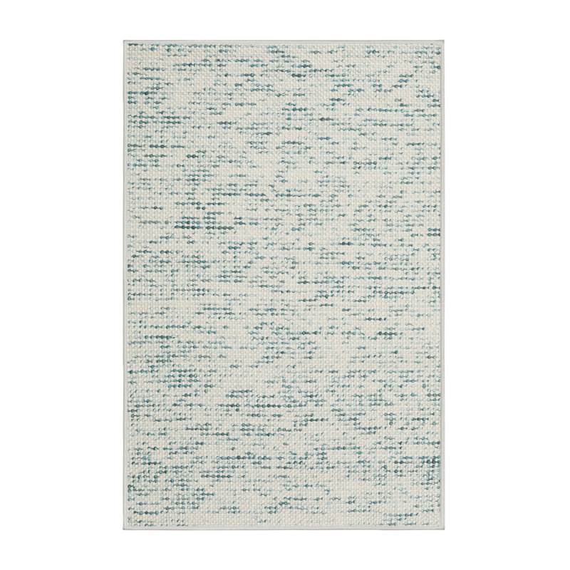 Tapis gris/bleu clair contemporaine, Rectangle 5 pi x 7 pi