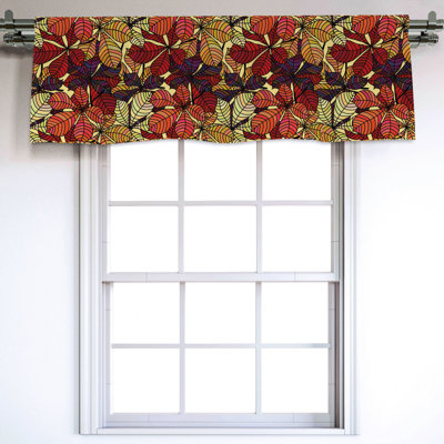 Sateen Floral Ruffled Window Valance