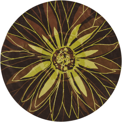 Tapis contemporain brun / vert touffeté Dharm