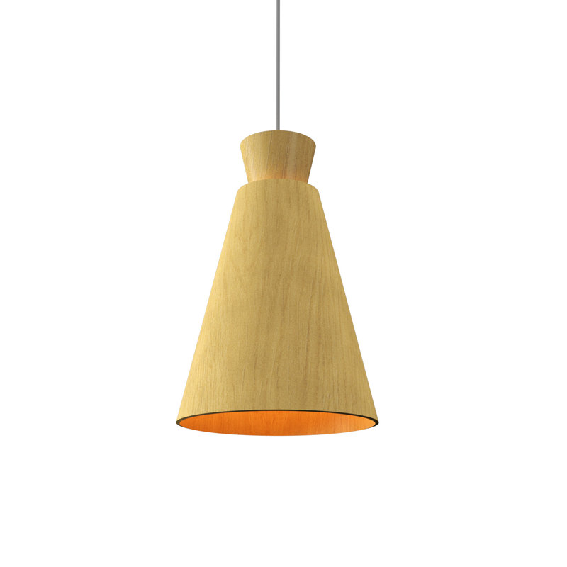 Luminaire suspendu simple à 1 lumière Conical, Or biologique