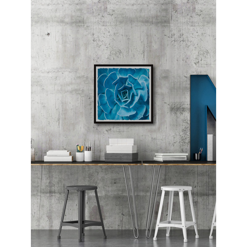 Sky Blue Succulent - Single Picture Frame Painting, 51 cm H x 51 cm W