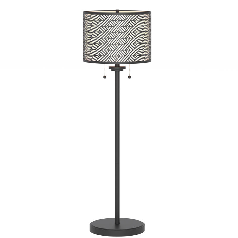 Inlight 59" High Double Shade Pull Chain Modern Floor Lamp for Living Room，IN-0857-2-BK-WF