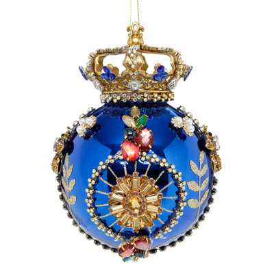 Crown Jewels Ornament, Blue - 7 Inches