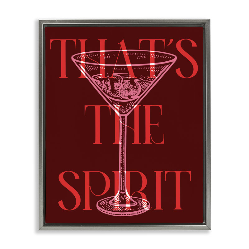 «It's The Spirit Martini» par Daphne Polselli, H 31 po x l 25 po, Cadre flottant gris lustré