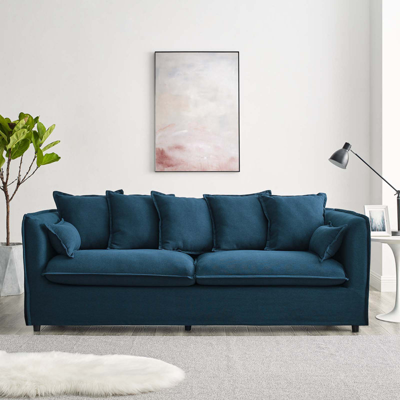 Canapé en tissu Avalon, Polyester azur