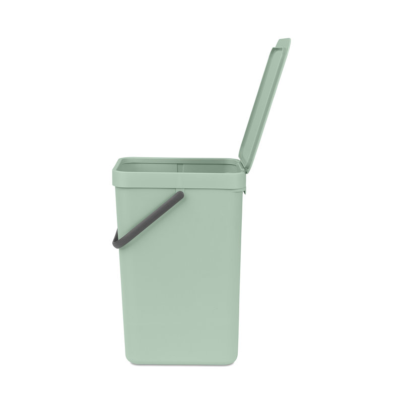 Poubelle de recyclage en plastique 4,2 gallons Sort & Go, Vert jade