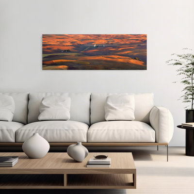 Golden Rolling Farmland Peaceful Rustic Serene Landscape Nature Wall Art