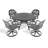 5-Piece All-Weather Cast Aluminum Dining Set-1061656441-1061656443