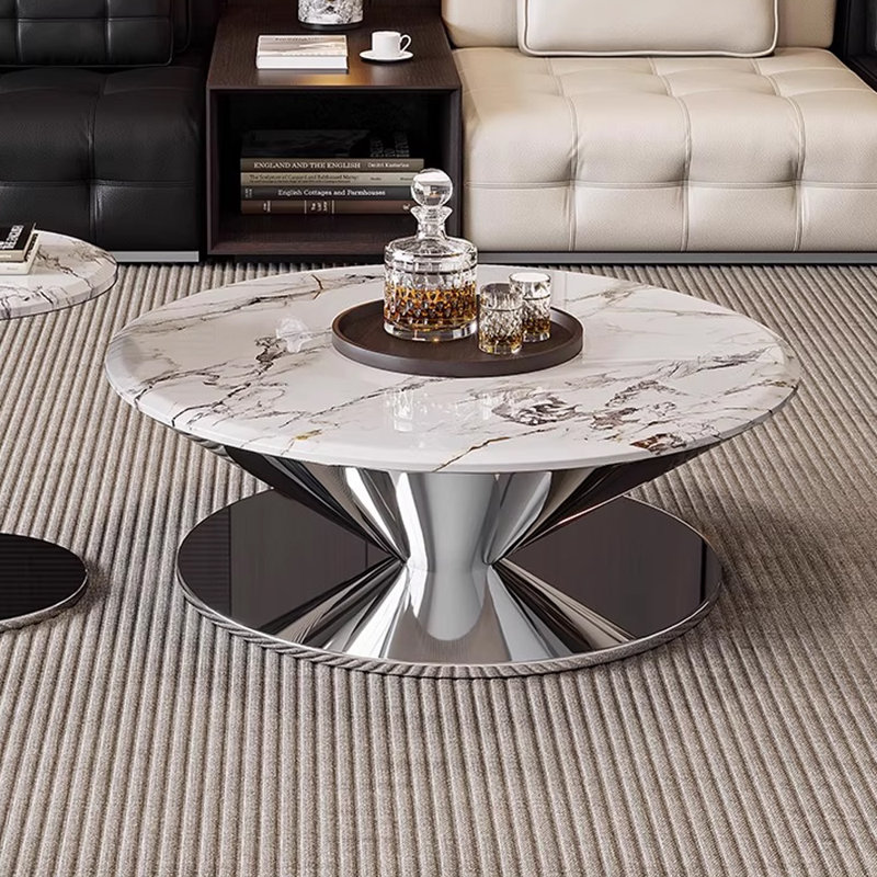 Table basse Minimalist UFO, H 14,96 po x L 35,43 po x l 35,43 po, Blanc