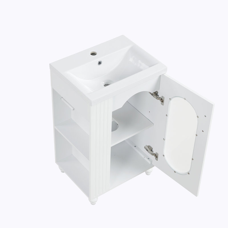 Haimowitz 20'' Single Bathroom Vanity with Ceramic Top