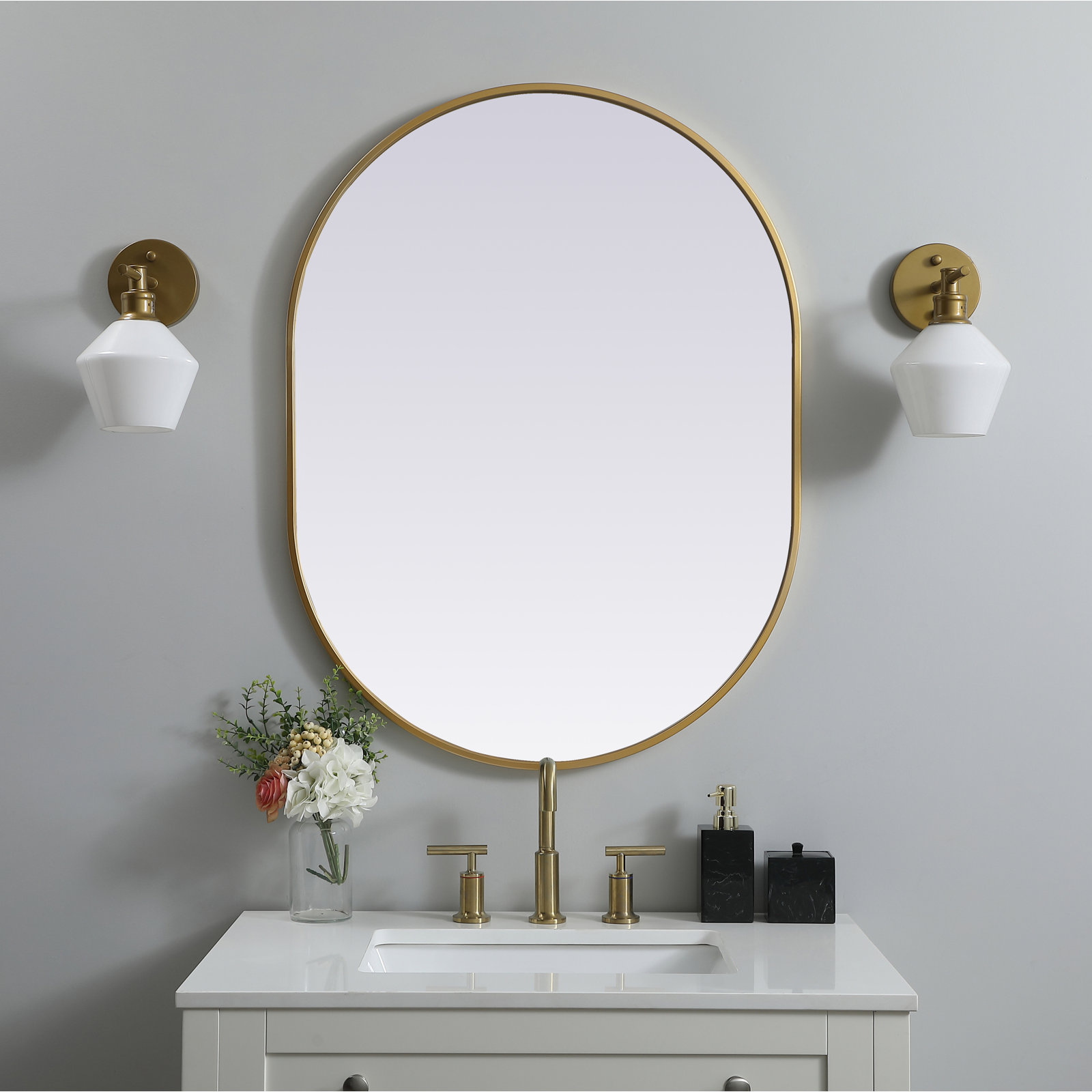 Sabine Accent Mirror, Brass, 36" x 27"