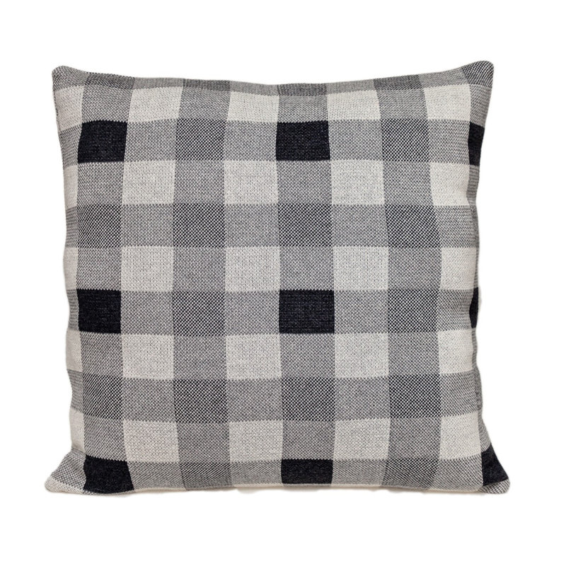 Graham Transitional Grey Throw Pillow