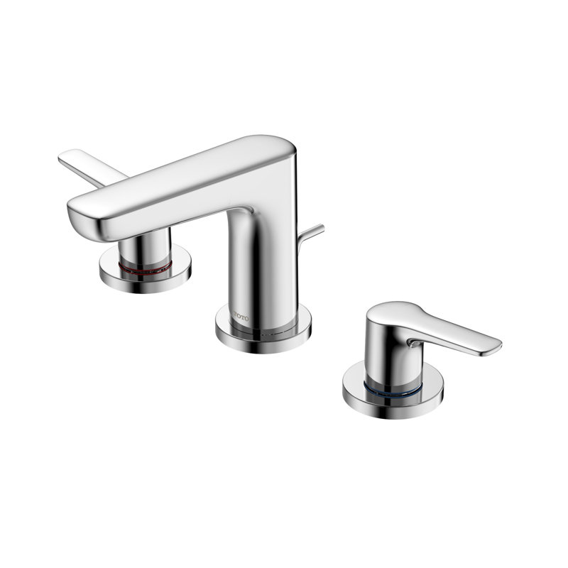 Robinet de lavabo de salle de bain à deux poignées avec ensemble de drain TOTO® GS Series 1,2 GPM, chrome poli, Chrome poli