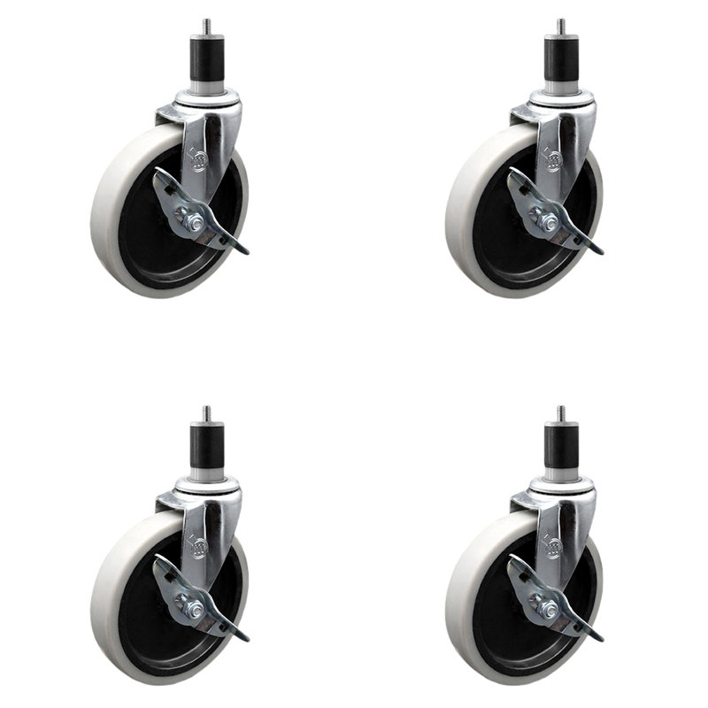 Thermoplastic Caster with Brake