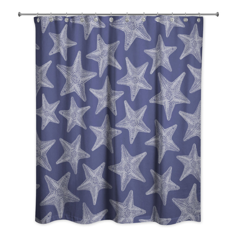 Rideau de douche simple Leeann, Bleu marine