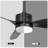46 Inch Indoor Chandelier Fan, Modern Black Ceiling Fan with Lights and Remote Control, 6 Speeds Reversible Ceiling Fan for Bedroom